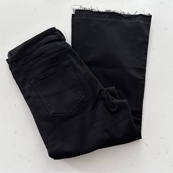 Zara Denim - ZARA HIGH RISE DECONSTRUCTED HEM FLARE JEANS IN BLACK